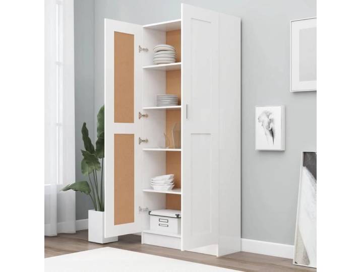 LVL - MEUBLE ETAGERE - Bibliothèque Blanc 82 5x30 5x185 5 cm Aggloméré(1699)