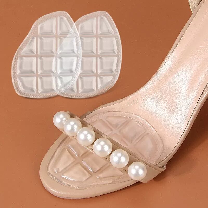 INF 2 Stück Unsichtbare Anti-Reibungs-Vorfußpolster für High Heels – GEL Selbstklebende Massage Stoßdämpfende Einlegesohlen Transparent