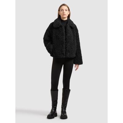Winterjacke KHUJO "CHAYA", Damen, Gr. S, schwarz, 100% Polyester, unifarben, regular fit knielang, eingesetzt blind abgesteppte Kante, Jacken Winterjacke