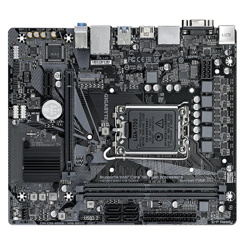 Gigabyte H610M S2H V3 DDR4 (LGA 1700, Intel H610 Express, mATX) (H610M S2H V3 DDR4)
