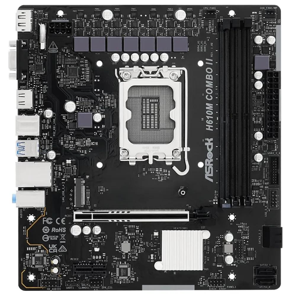 ASRock H610M Combo II mATX moederbord met HDMI, DisplayPort en D-Sub