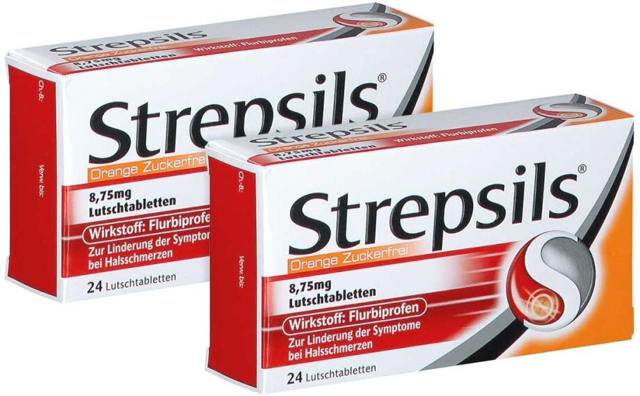 Strepsils Orange Zuckerfrei 8,75 mg Lutschtabletten 2x24stk