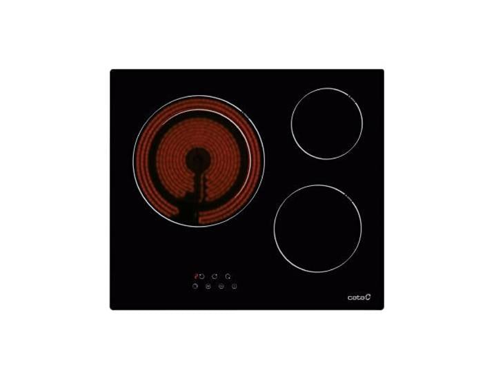 Cata Cerankochfelder Modell TD 6003 3 Kochzonen High Light Breite 59 cm 9 einstellbare Leistungsstufen Gesamtleistung 5,4 kW Farbe Schwarz