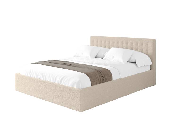 Polsterbett PARI 140x200 cm Dunkelbeige - Quelle 06