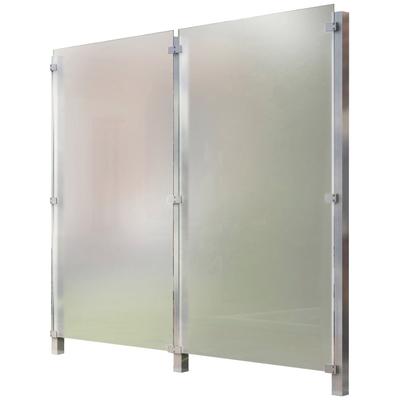 Zaun STAKET PRO, silber (silberfarben), Pfosten: 3 Stk., Edelstahl, Glas, Zaunelemente, Glaszaun, Gesamtlänge: 2,265 m, 3 Pfosten