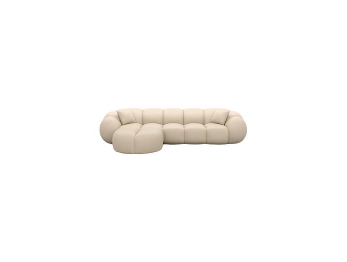 4-Sitzer Design Echtleder Ecksofa „Azura“ Echtleder Beige BLOOMINGLOFT Collection