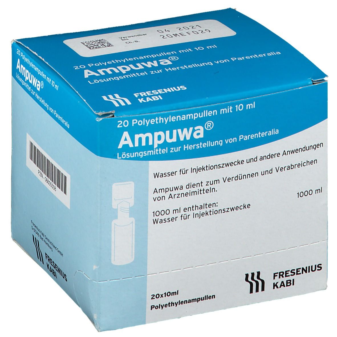 Ampuwa Plastikampullen Injektions-/Infusionslsg. 20x10 ml Injektions-/Infusionslösung