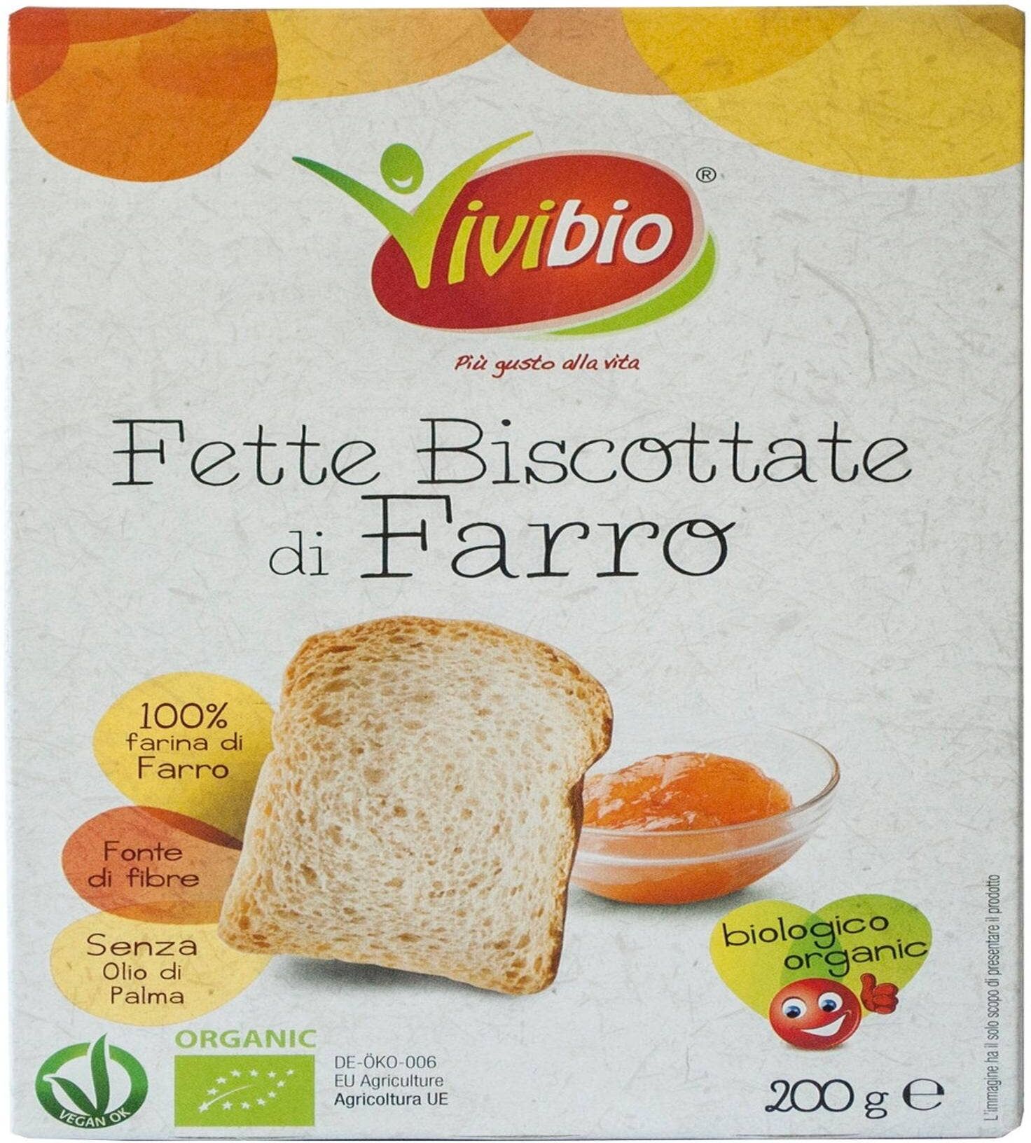 VIVIBIO Fette Biscottate Di Farro 200 Grammi 