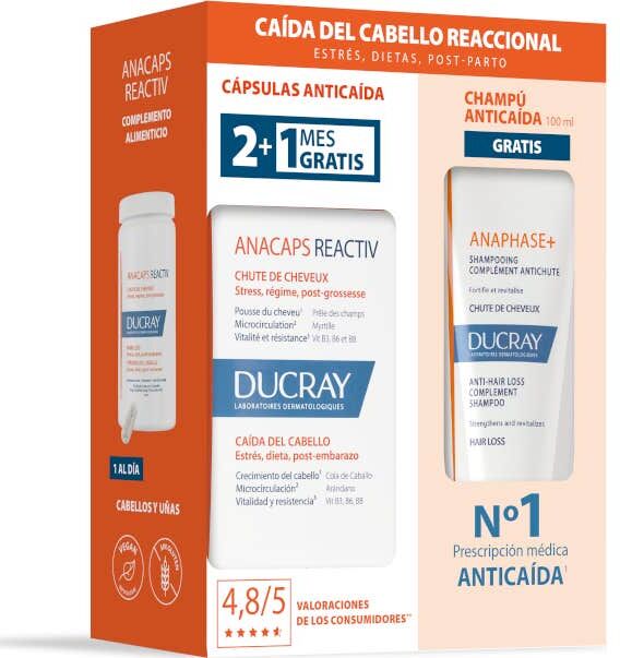 Ducray Anacaps Reactive 90caps + Anaphase+ Champú Anticaída 100ml
