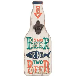 Clayre & Eef 6H1326 Flaschenöffner Textschild TWO BEER ca. 40 x