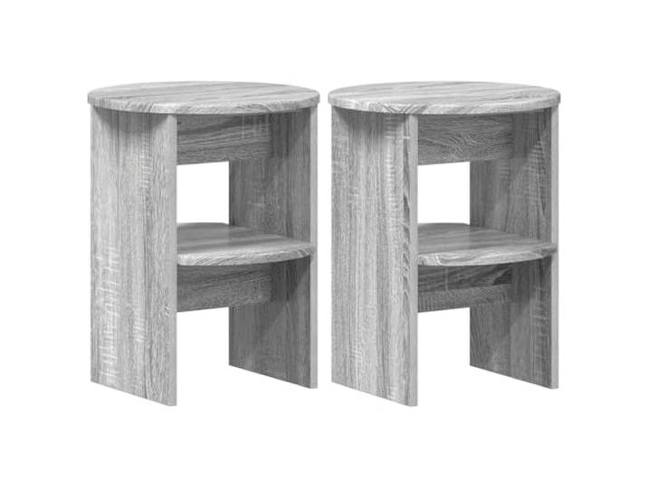 Seitenschrank 2 pcs Grau Sonoma Holzwerkstoff Ø40 x 50 cm Beistellschrank Holzwerkstoff robust, kratzfeste Oberfläche, Regale geräumig, Montage unkompliziert, Platzsparend, Stauraum kompakt