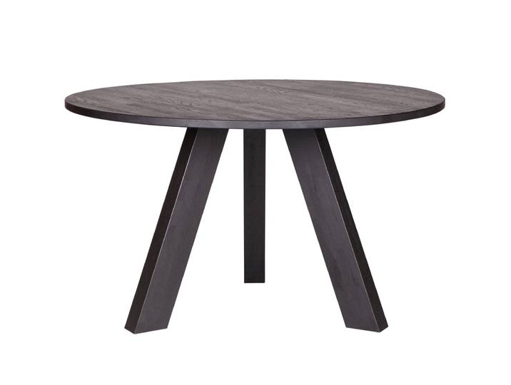 Esstisch RHONDA Ø 129 cm Eiche schwarz