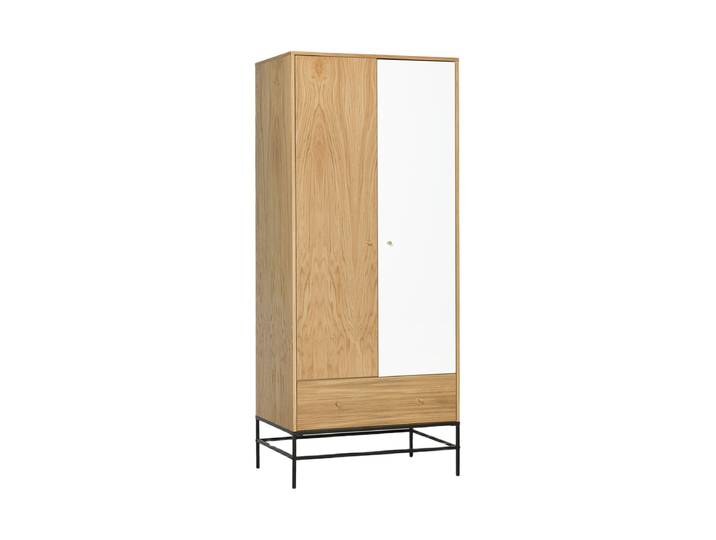 Moderner Kleiderschrank „Flora“, 2-türig Eiche / Weiss MR.WOOD
