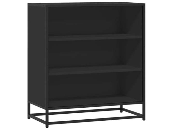 HEFZGDB Modernes Sideboard mit Metallgestell und industriellem Look aus Holzwerkstoff und Metall – Aufbewahrungsmöbel mit Stauraum in Schwarz