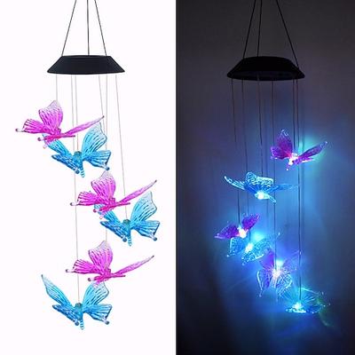 1 pc outdoor solar schmetterling windspiel licht hof garten terrasse balkon landschaft licht atmosphäre dekoration licht