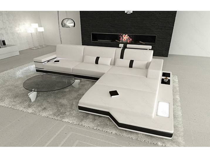 Couch Messana L-Form in Leder