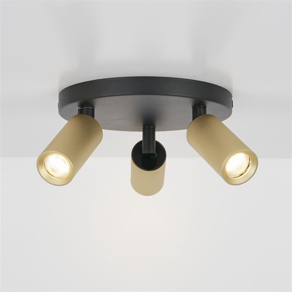 Lyora Spot Ciara 3-lichts plafondlamp goud/messing