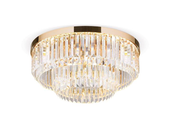 Briamond Deckenlampe Prism gold Stahl/Orion Kristall 6400 lm B 55 cm - LED - Lichtfarbe: Warmweiss - LED Energiesparlampen