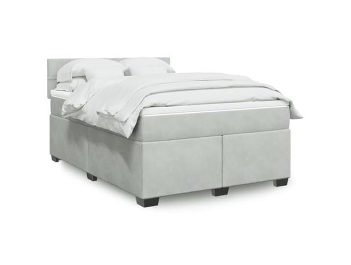 RJPLMFV Lattenrost und Matratze, Velours, Grau, 140 x 190 cm Taschenfedern, abnehmbarer Topper, individuelle Unterstützung, atmungsaktiv