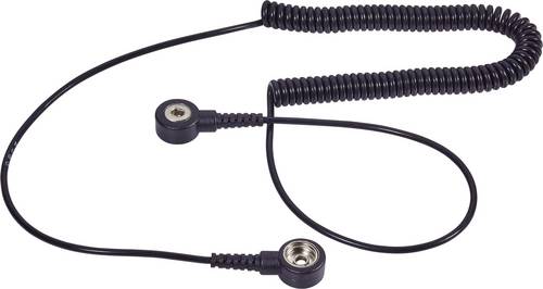 Wolfgang Warmbier 2100.752.3.10 ESD-Erdungskabel 2.40m Druckknopf 10 mm, Druckknopf 3mm