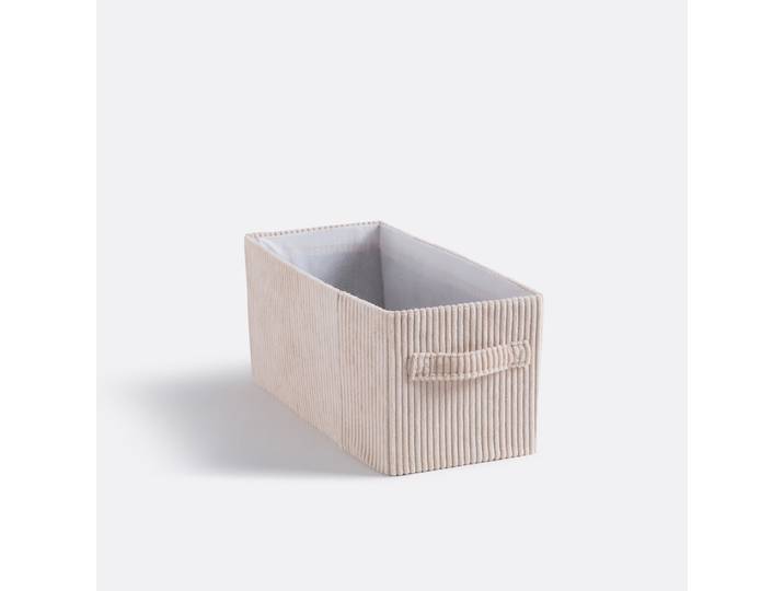 LA REDOUTE Panier rectangulaire pliable, en velours côtelé, hauteur 15 cm, VELOUDO Beige Ecru