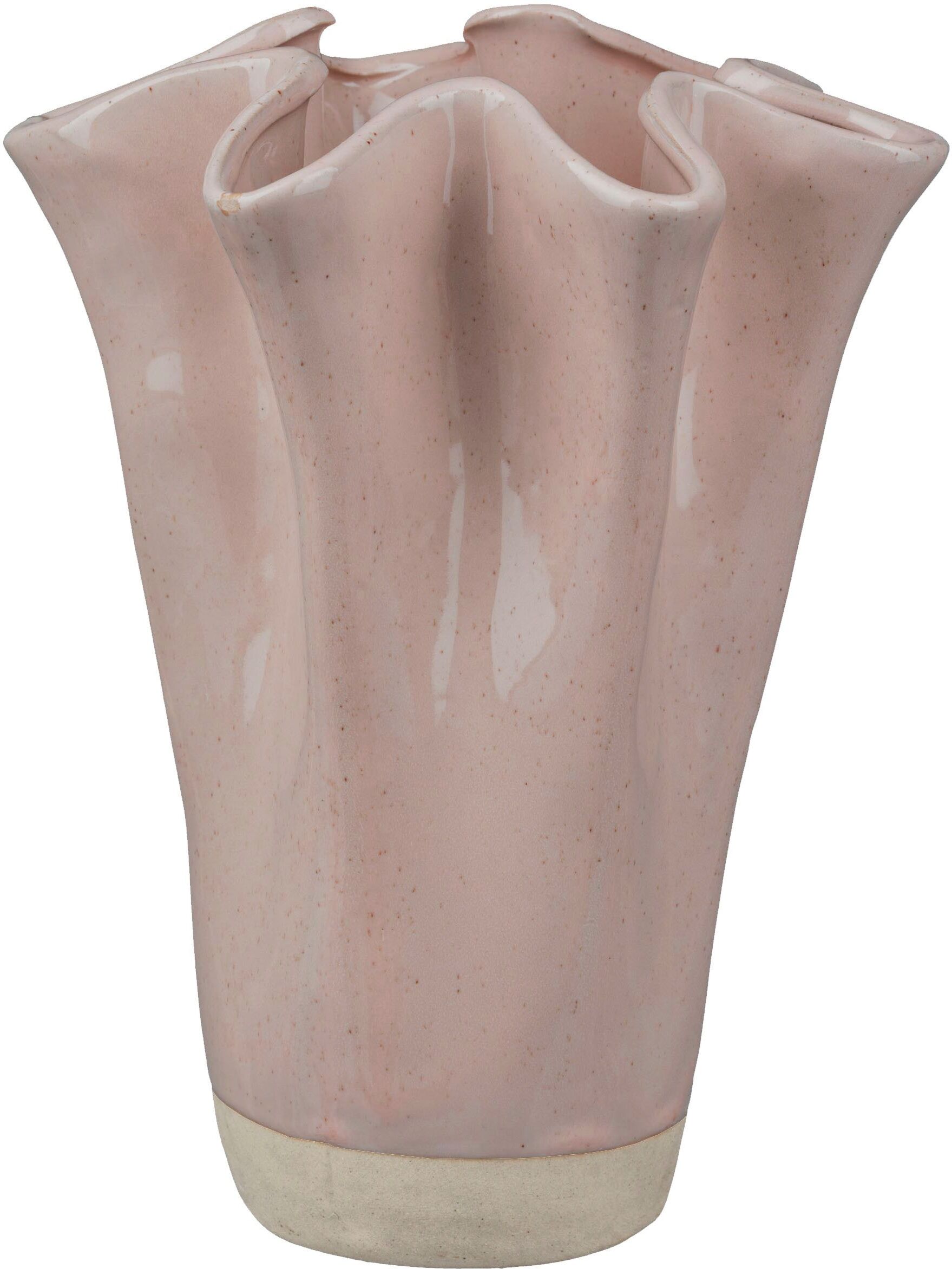 Dekovase CREATIV HOME "Vase", pastellrosa, H:24cm Ø:17,5cm, Vasen, Dekovase, mit durchbrochenem Design pastellrosa B/H/T: 24cm Ø 17,5cm