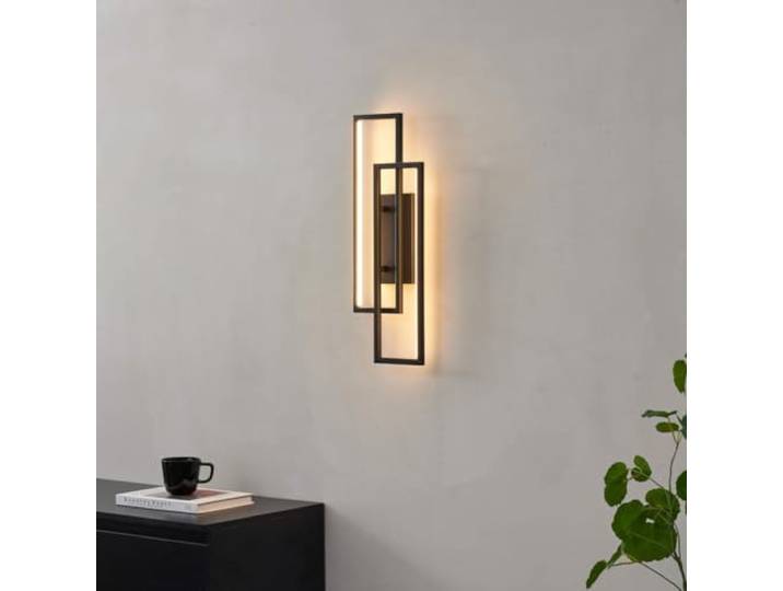 Applique LED Torello noire 50 cm 10 W 3000 K Aluminium noir\, LED intégrée 10 W\, hauteur 50 cm\, éclairage indirect blanc chaud 3000 K