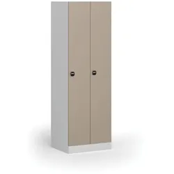Metallspind S1, 2 Abteile, 1850 x 600 x 500 mm, zerlegt, RFID-Schloss, beige Tür