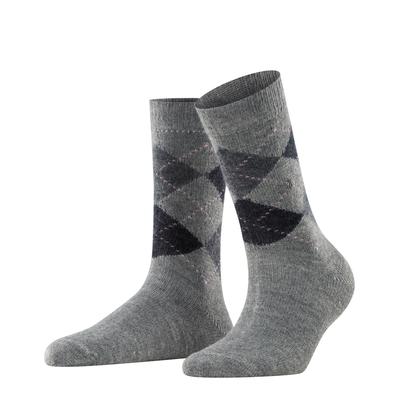 Socken BURLINGTON "Whitby", Damen, Gr. 36-41, grau, Baumwollmischung, Argyle-Muster, Socken Socken, Einheitsgröße 36-41, Argyle-Muster, weiche Haptik