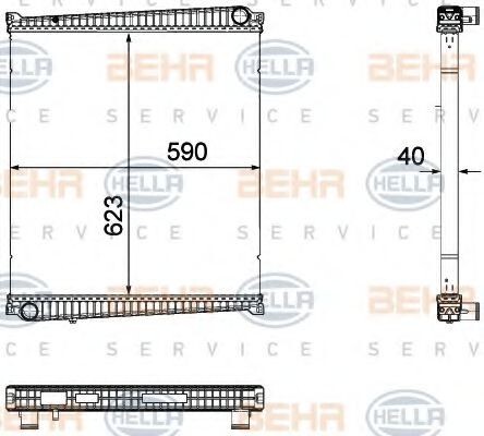 HELLA Kühler Motorkühlung 8MK 376 733-701
