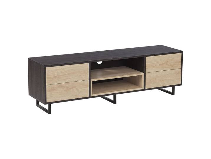 TV-MÖBEL Hellbraun, Dunkelbraun, Schwarz FRANKLIN 35/140/44