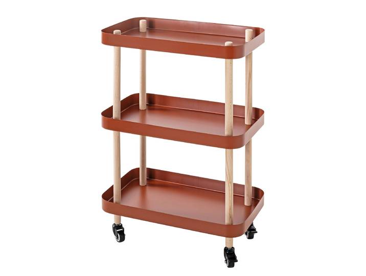 Rollbarer Beistelltisch Levin 76cm Rot/Dunkelrot