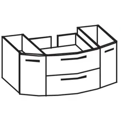 Artiqua 215 Waschtischunterschrank für Keramikwaschtisch, Stahlgrau Metallic, 215-WU2L-2-12-7141-88 215-WU2L-2-12-7141-88