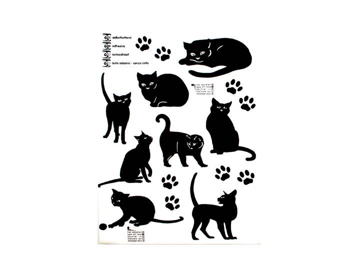 Aufkleber Katzen Schwarz 25 × 35 cm