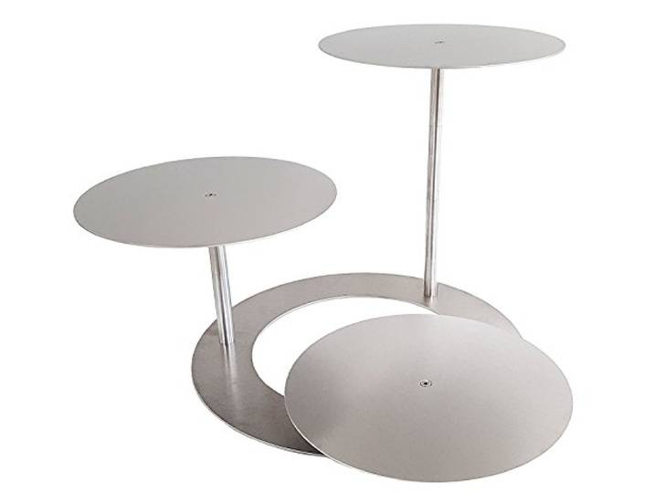 Tortenständer Aluminium Rund Tortenetagere Treppe Etagere Hochzeit 3 Etagen (Aluminiumplatten, 3X Ø 30cm)