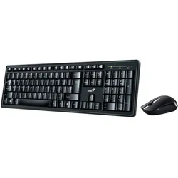 Genius ir pelė Smart KM-8200, klaviatūra su optinėmis belaidžiomis pelėmis, 1 x AA, 1 x AAA, US, kla (US, Kabellos), Tastatur, Schwarz
