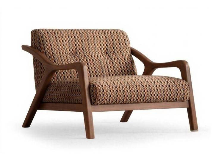 JVmoebel Sessel Sessel Mid Century Stil Modern Holzgestell Braun Wohnzimmer Komfort (1-St), Made in Europa