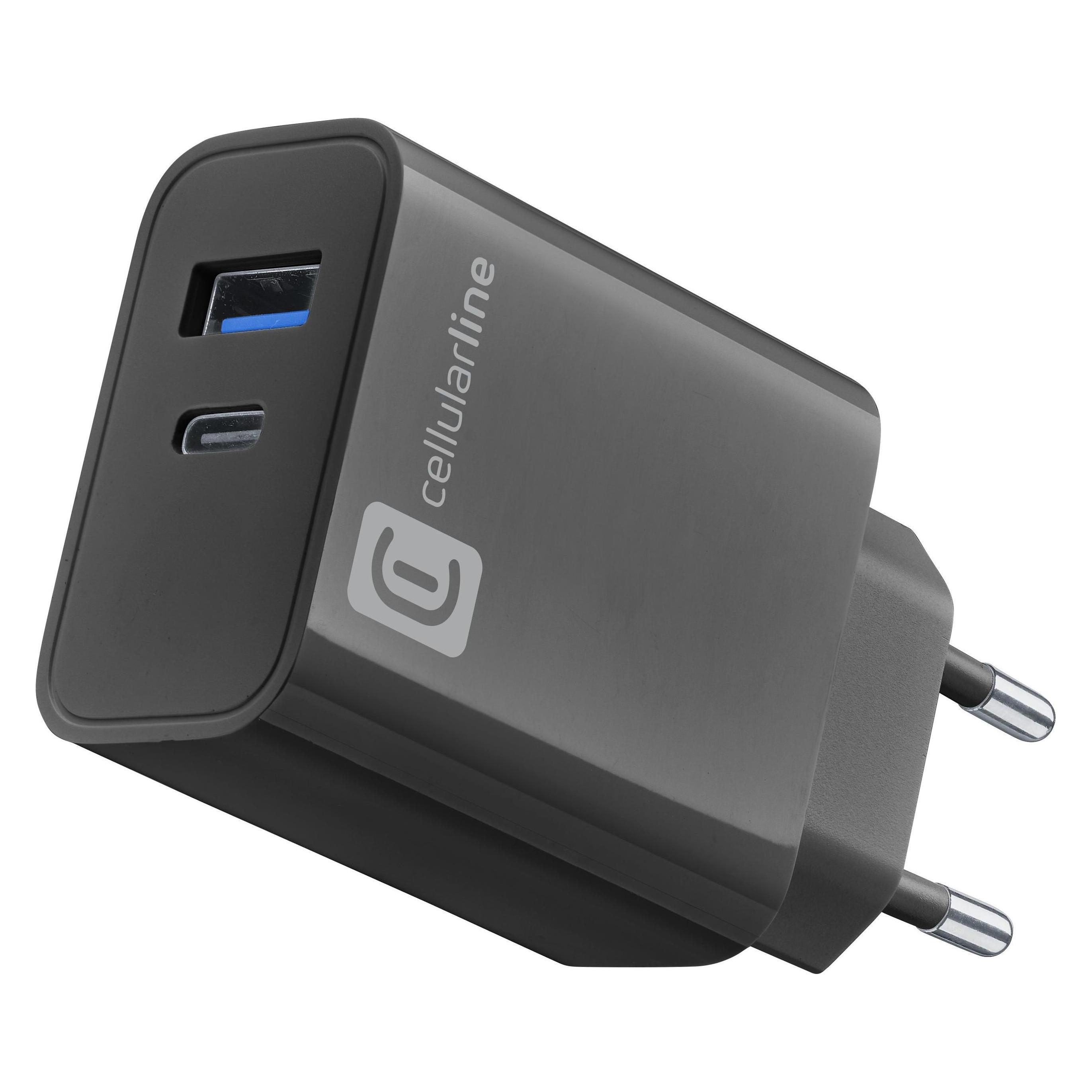 Cellularline USB Charger Multipower 32W 2 Ports Black (32 W, 2 Ports) (60759)