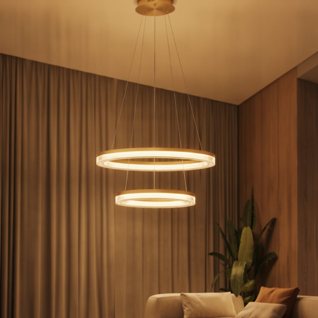Lyora Gouden hanglamp 2-lichts - Modern aluminium/metaal