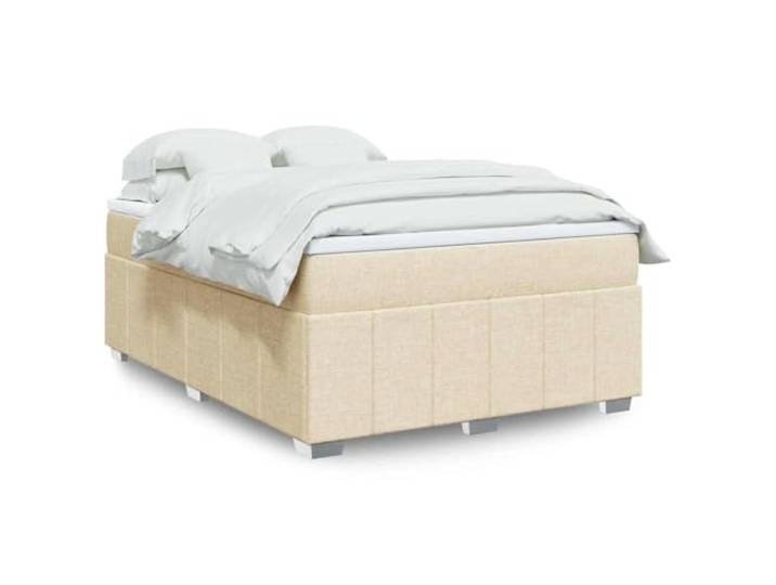 RJPLMFV Komplettes Bett, 140 x 190 cm, mit Lattenrost und Matratze, cremefarben