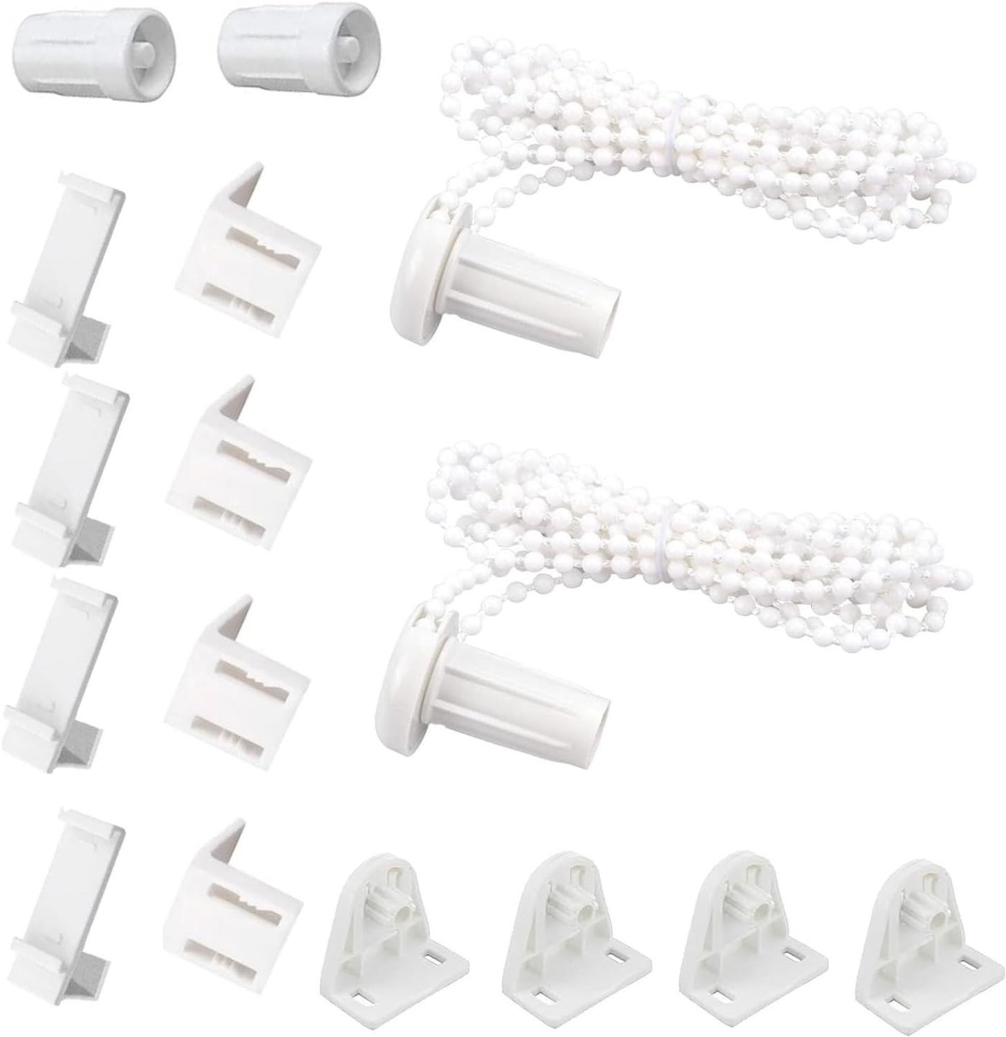 Universele Plisségordijn Accessoires Set met 17mm Montagebeugels en 2m Ketting voor Gordijnroedes en Raamdecoratie