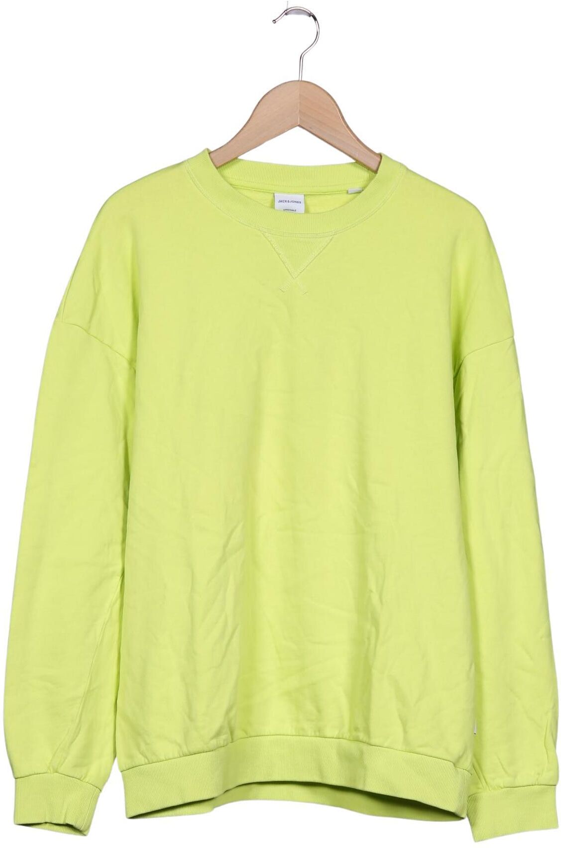 Jack & Jones Herren Langarmshirt, Neon, Gr. L, Baumwolle - Second Hand