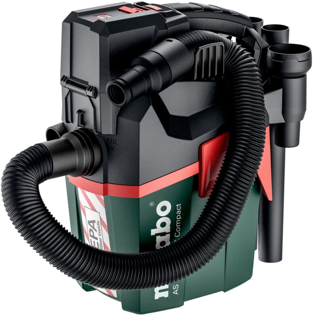 Metabo Akku-Sauger AS 18 HEPA PC Compact mit manueller Filterreinigung und HEPA Filter; Karton (602029850)