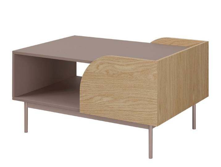 Beautysofa Couchtisch CAMEL mit offener Ablage (Metallbeinen), Macadamia oder Toffee