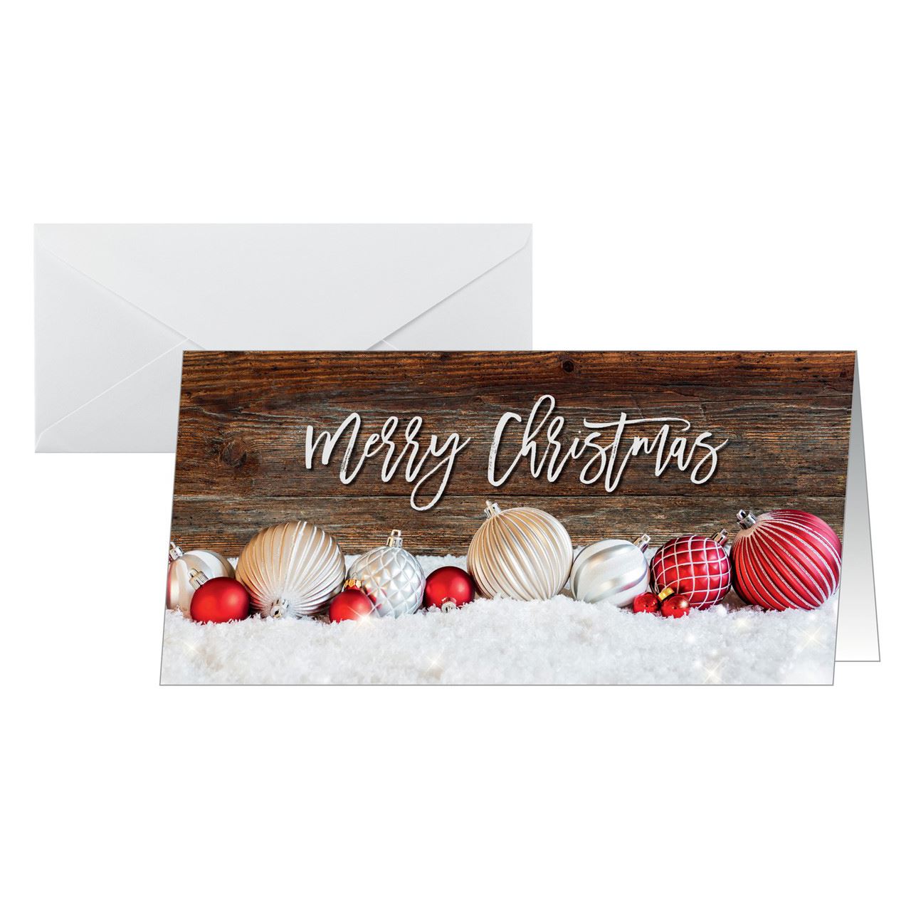 SIGEL 25 Weihnachtskarten Red and white Christmas DIN lang
