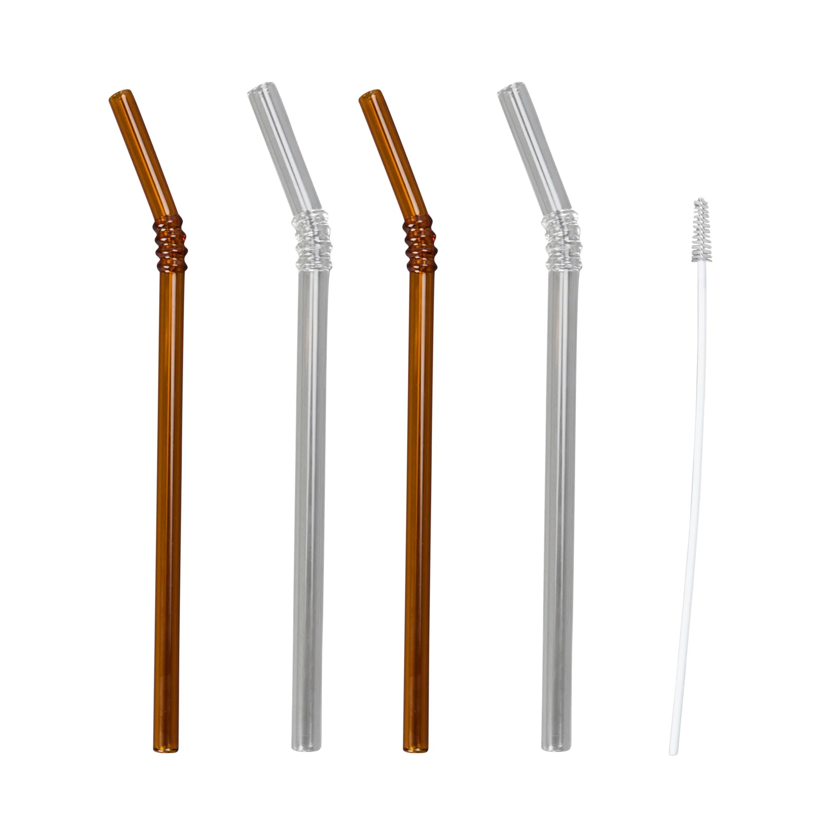 Byon Smile rietjes 4-pack Transparant-bruin