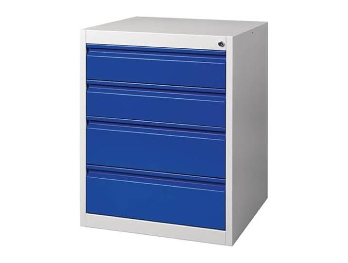 Schubladenschrank BK 600 H800xB600xT600mm grau/bla u 4 Schubl.Einfachauszug