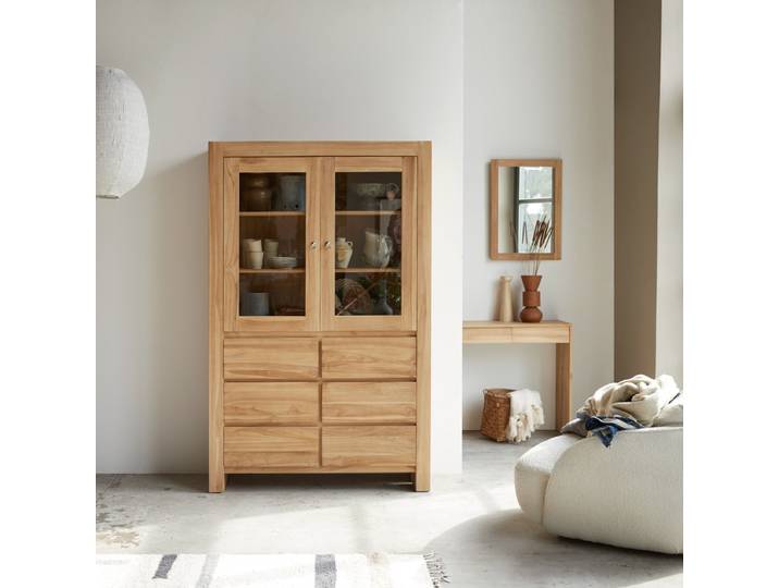 Geschirrschrank aus massivem Teakholz Eden - Natur - Teak