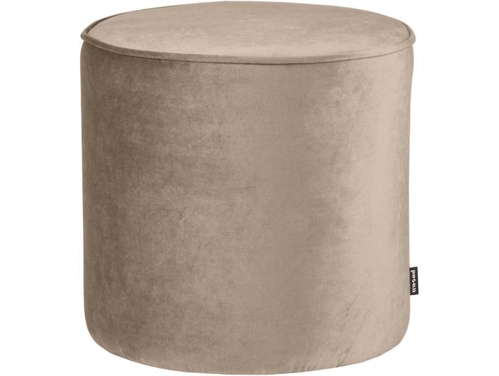 Hocker WOOOD Sara , grün (khaki), B:46cm H:46cm T:46cm, 100% Polyester, Hocker, Hocker, weich gepolstert, runde Form, H 46 cm x Ø 46 cm