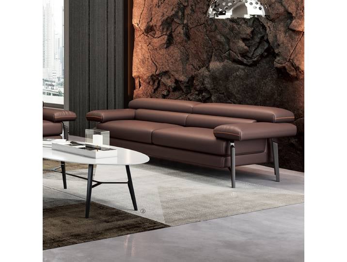 Ensemble de canapés modulaires en cuir véritable de style italien moderne pour bureau à domicile, école, usage commercial, hôtels, appartements